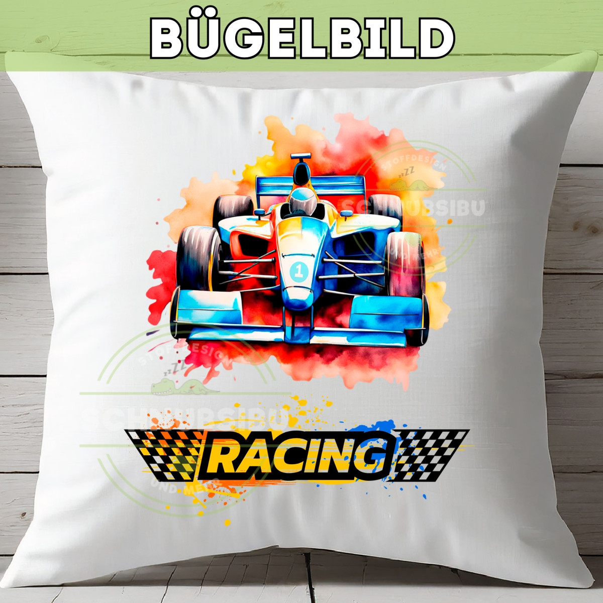 Bügelbild Rennwagen